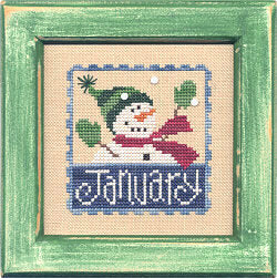 Lizzie Kate - Flip It - January Stamp - Cross Stitch Pattern