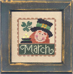 Lizzie Kate - Flip It - March Stamp - Cross Stitch Pattern