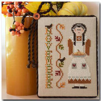 Little House Needleworks - Calendar Girl Series - November - Cross Stitch Pattern