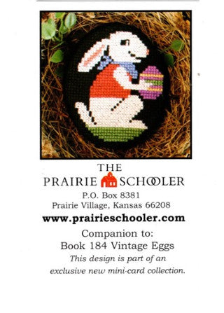 The Prairie Schooler - Mini Promo Card - Vintage Eggs - Cross Stitch Pattern