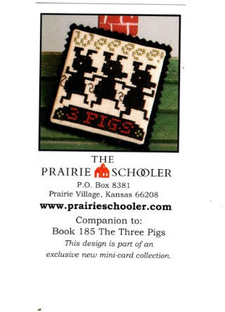 The Prairie Schooler - Mini Promo Card - The Three Pigs - Cross Stitch Pattern