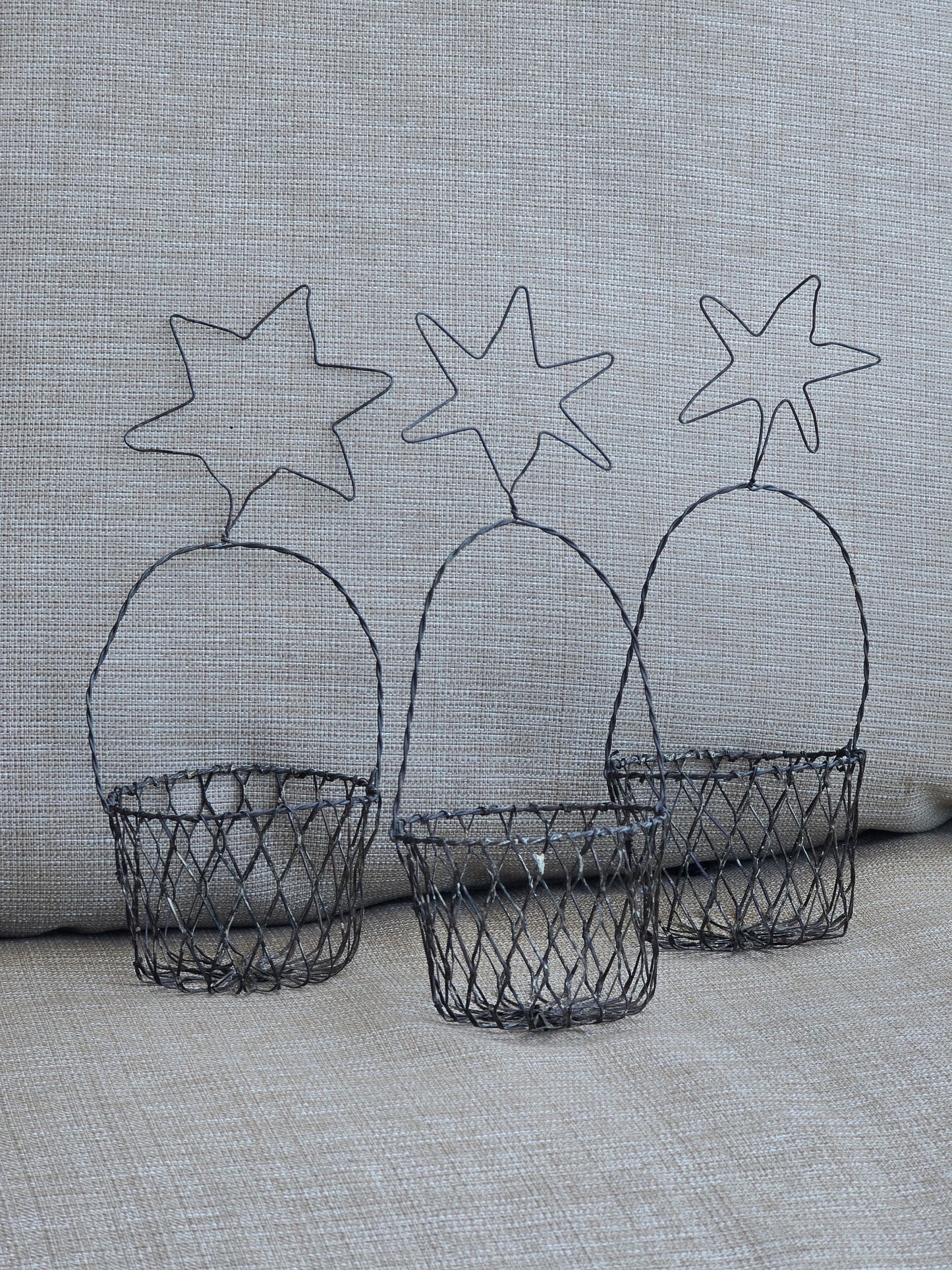 Wire Baskets with Star Handle - Home Decor