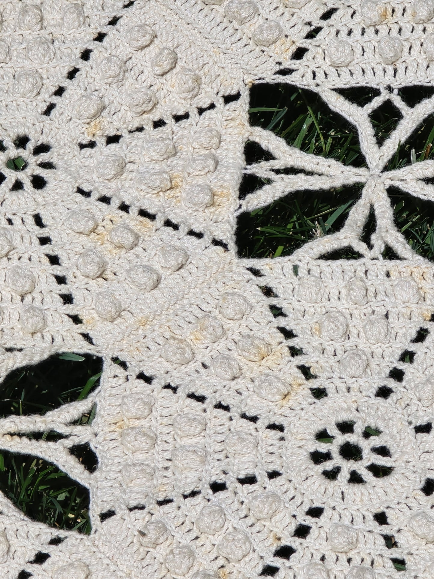 Vintage - Crocheted Tablecloth - 92" Square - Home Decor