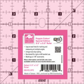 Quilters Select - Poppie Cotton - 3.5" x 3.5" Ruler - Notions