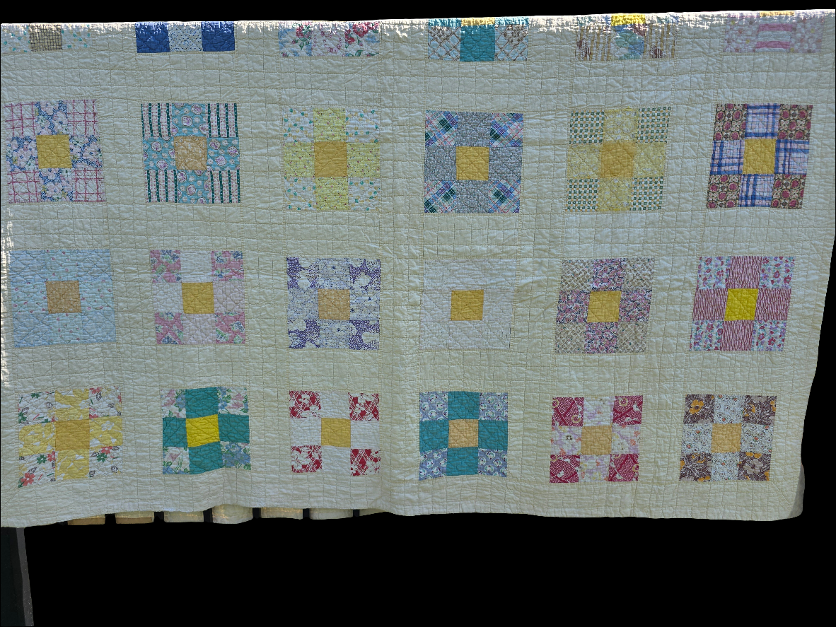 Vintage 9 Patch Quilt 68" x 80"