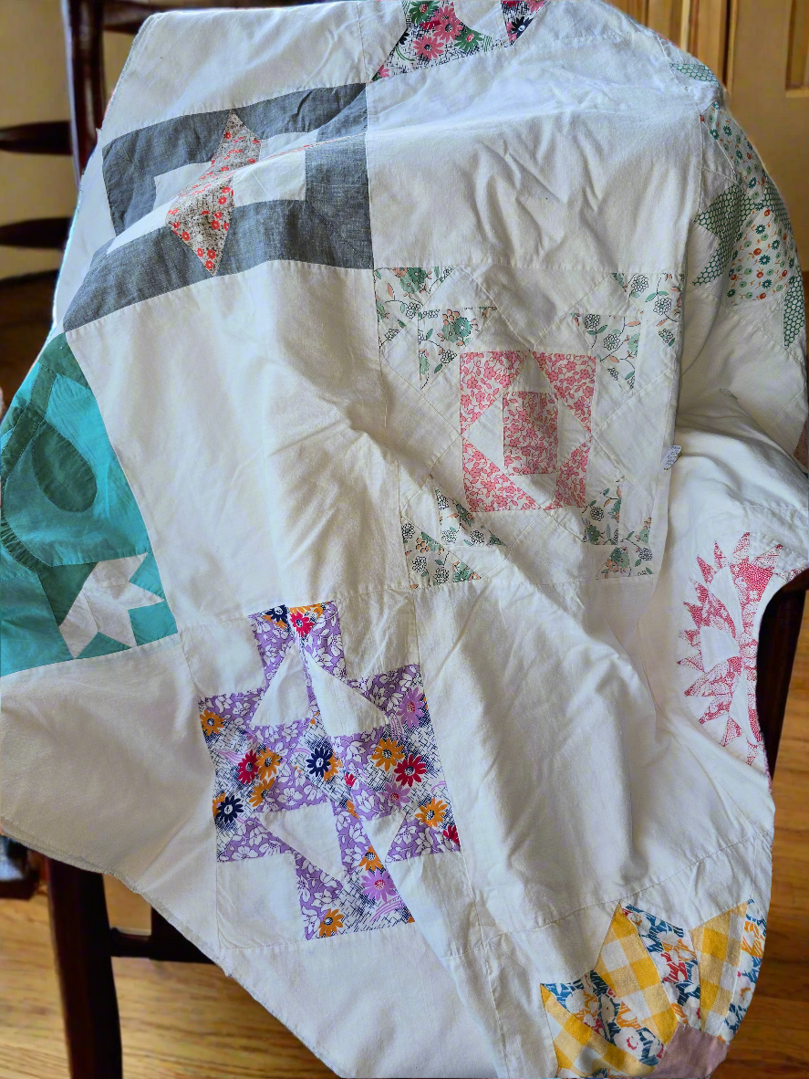 Vintage Sampler Quilt Top - 80' x 80'