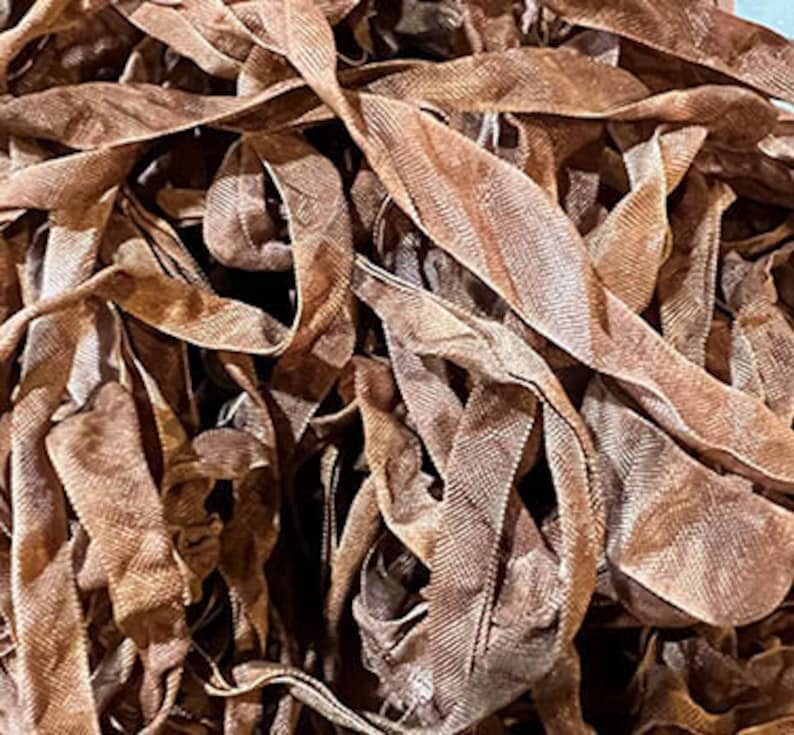 1/2" Crinkle Ribbon - 2 yards - Petrified Wood Bark