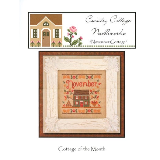 Country Cottage Needleworks - Cottage of the Month - November Cottage - Cross Stitch Pattern