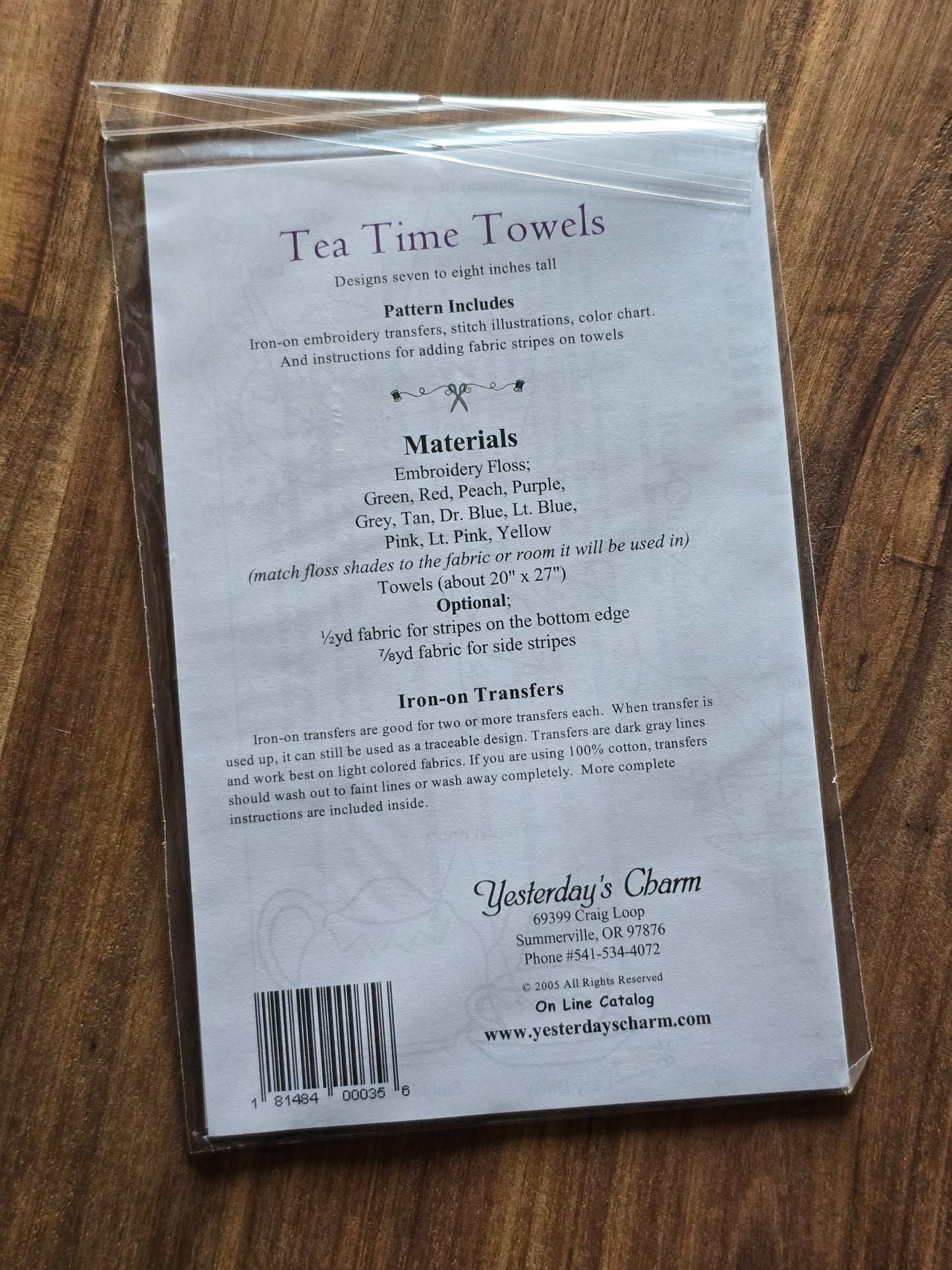 Yesterday's Charm - Tea Time Towels - Embroidery Pattern