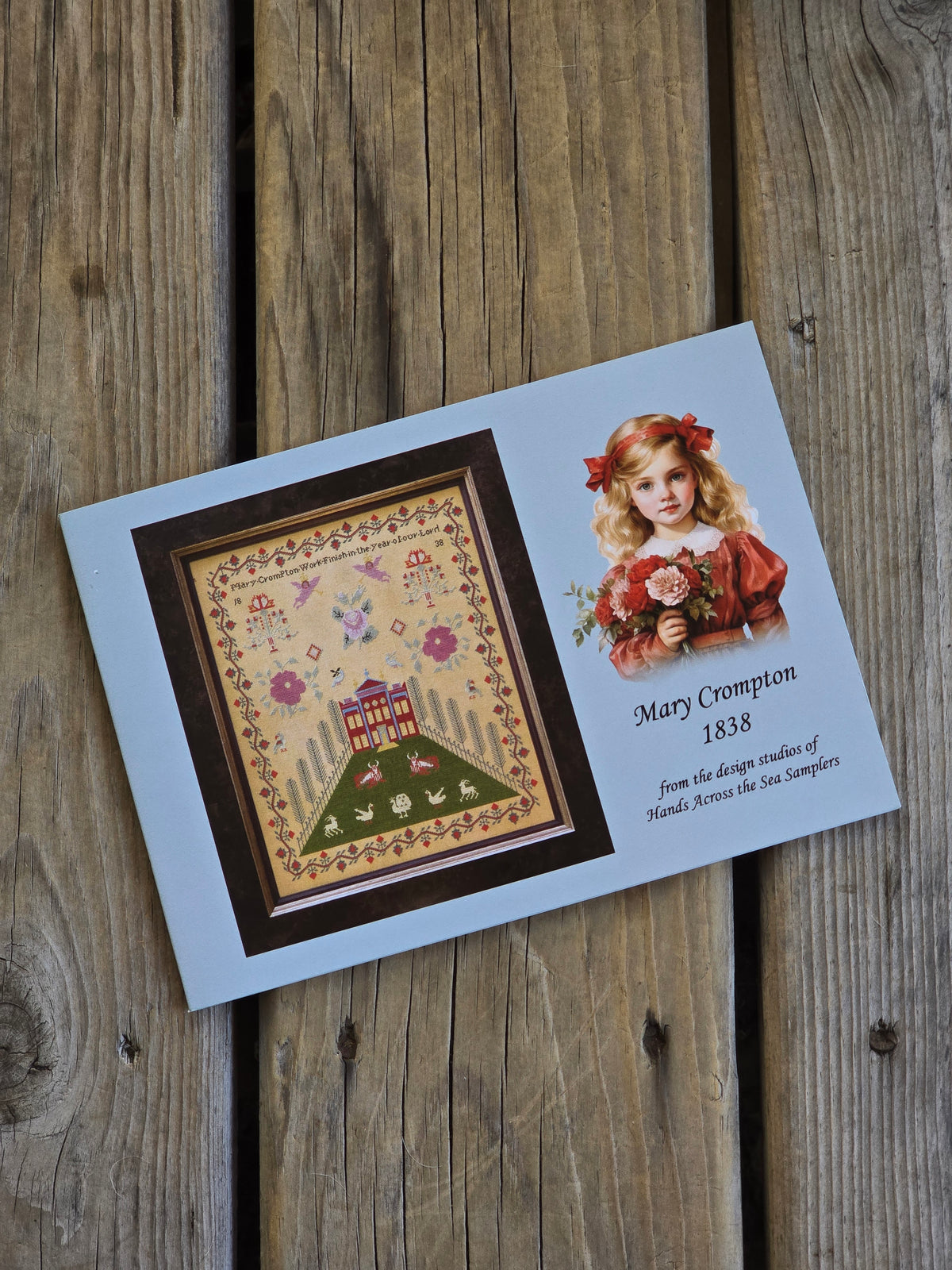 Hands Across The Sea Samplers - Mary Crompton 1838 - Cross Stitch Pattern Booklet