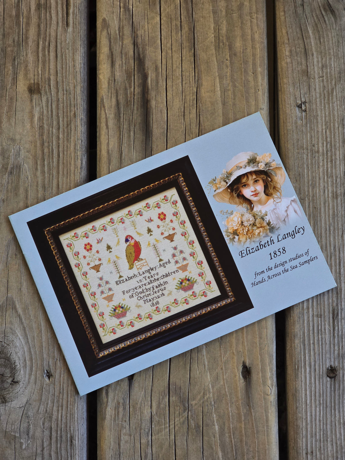 Hands Across The Sea Samplers - Elizabeth Langley 1858 - Cross Stitch Pattern Booklet