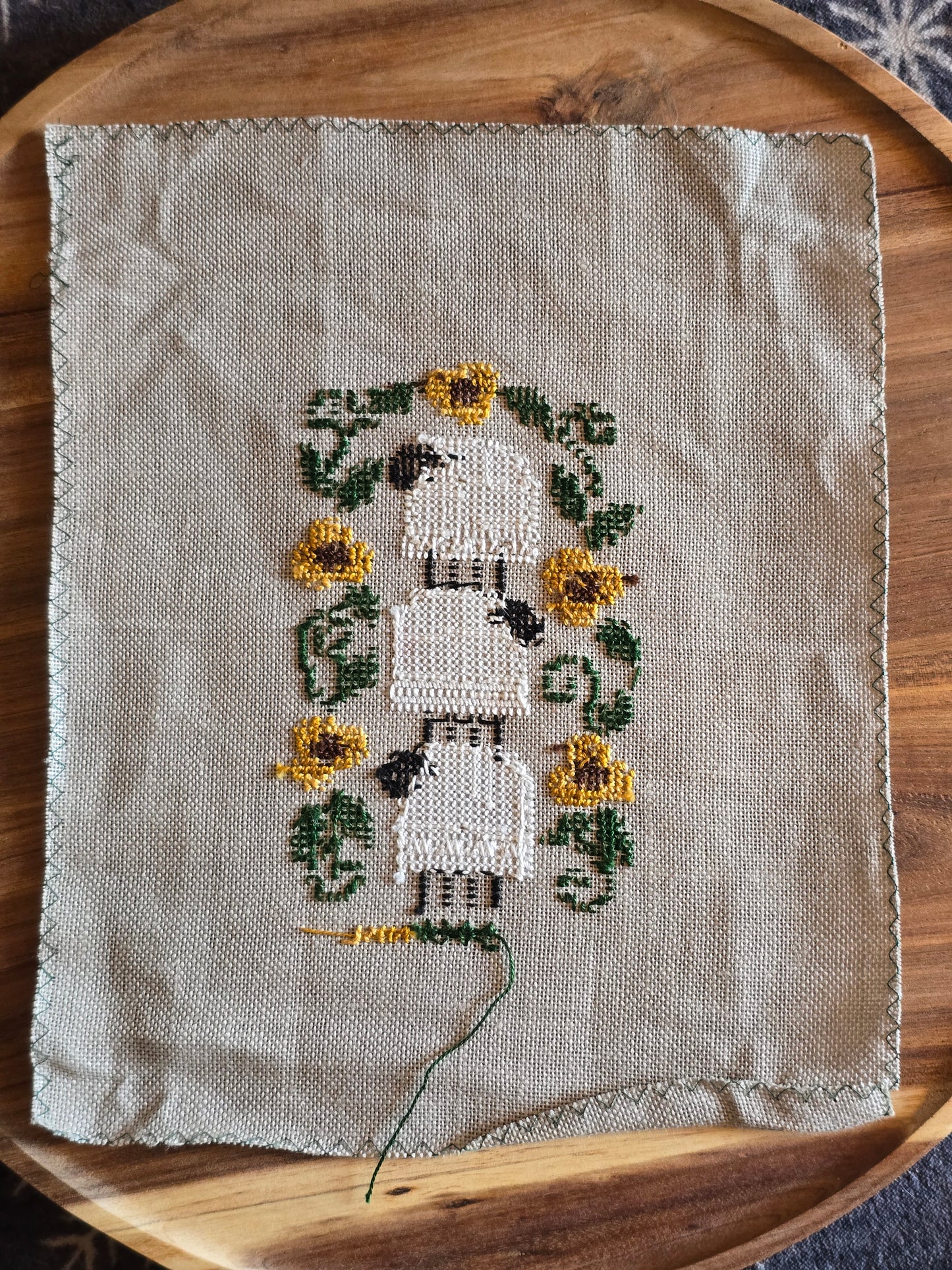 Bent Creek - Wooly Zipper - Completed Cross Stitch