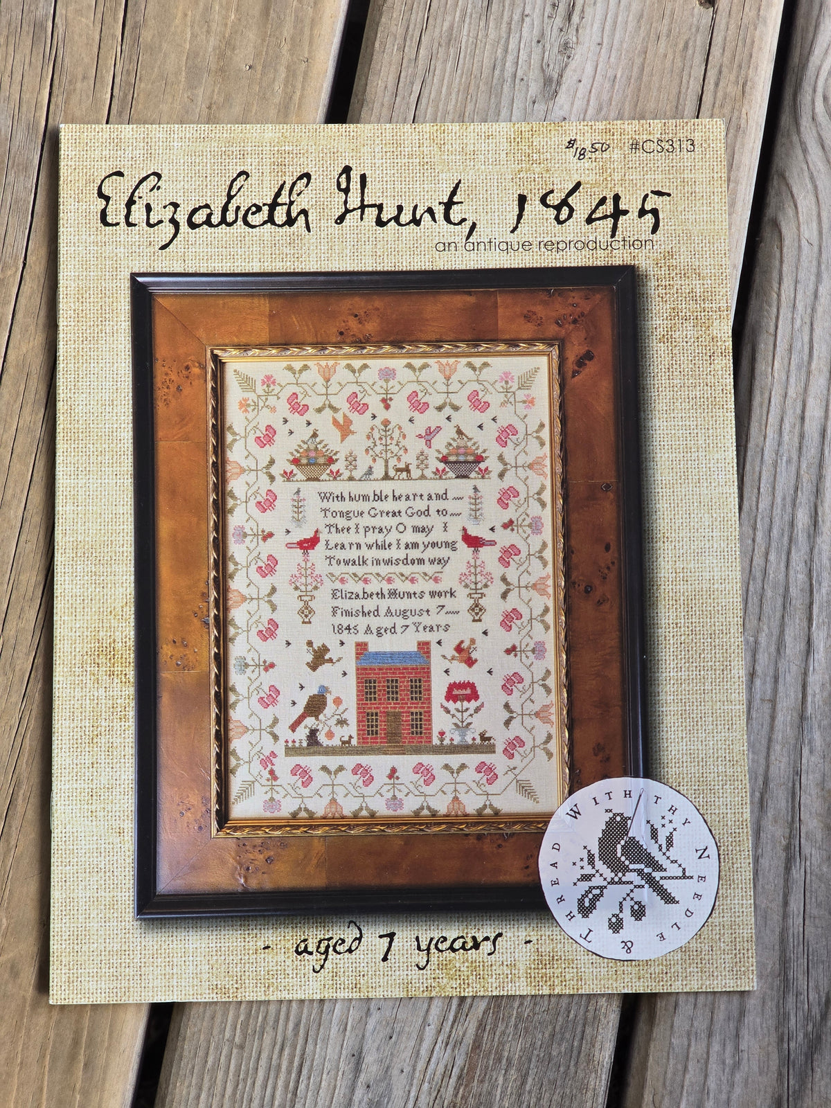 With Thy Needle & Thread - Elizabeth Hunt, 1845 - Cross Stitch Pattern Booklet