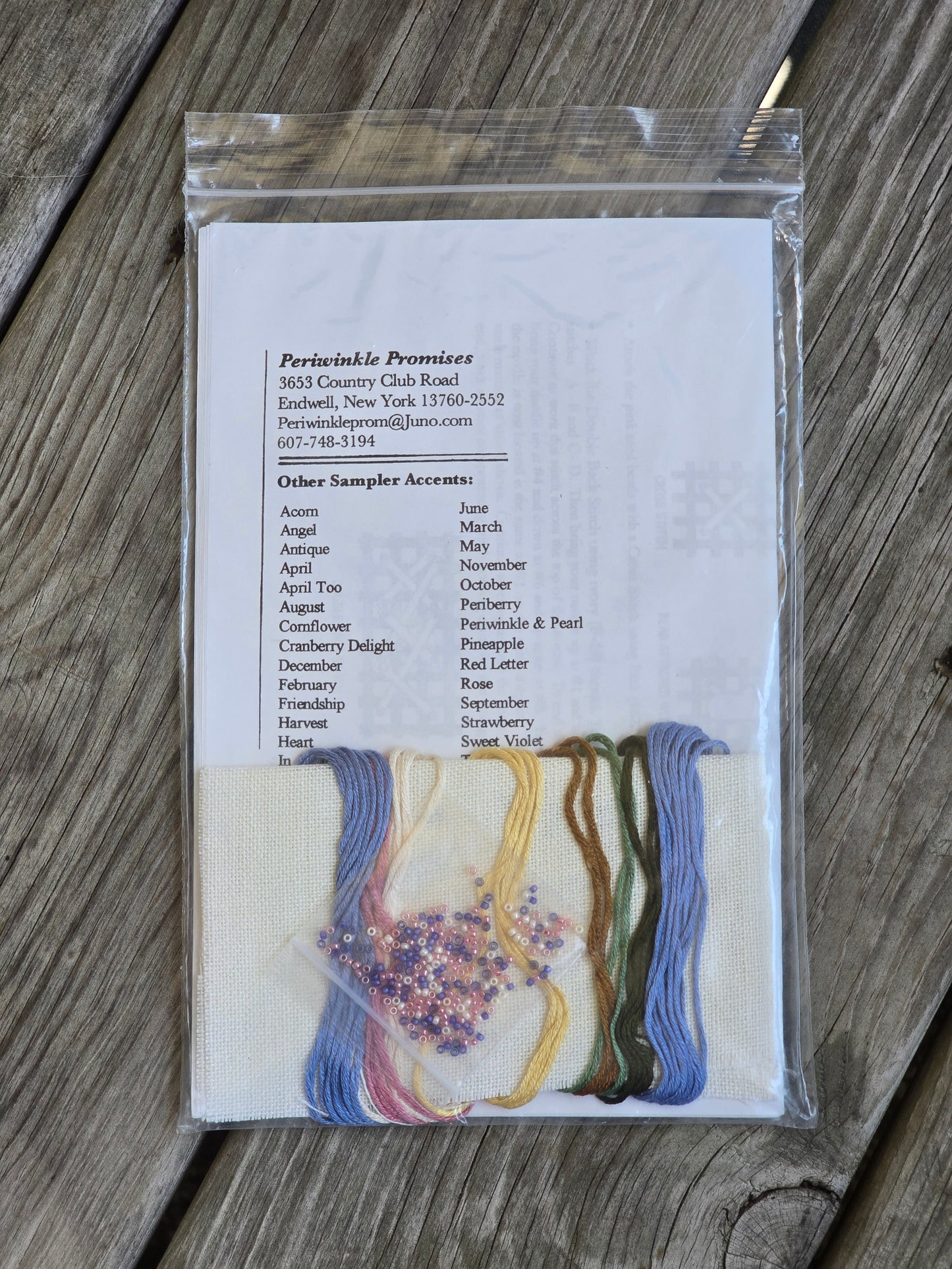 Periwinkle Promises - April Too Sampler Accent - Sampler Accents - Cross Stitch Kit