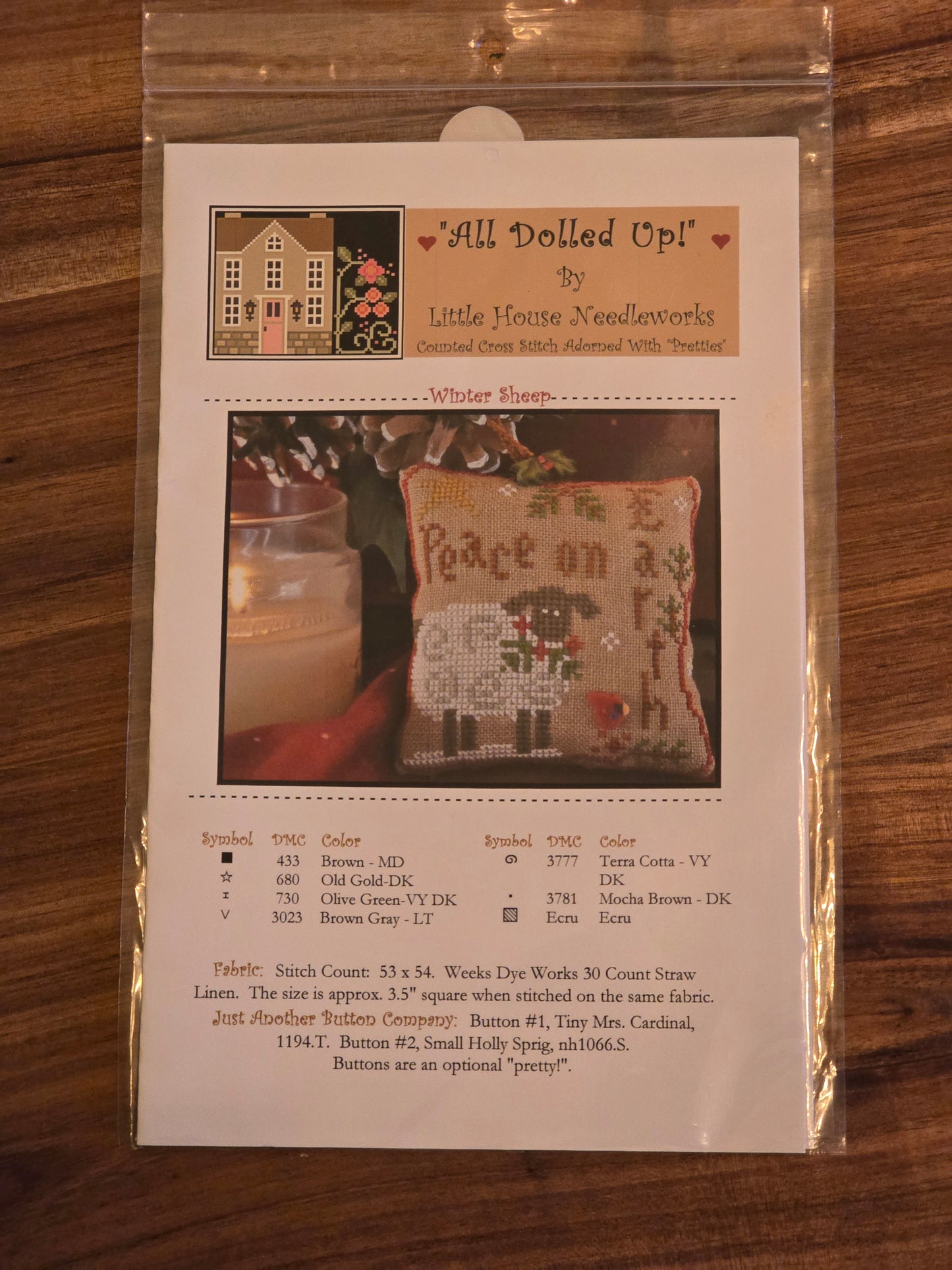 Little House Needleworks - All Dolled Up! - Winter Sheep - ADU-14 - Cross Stitch Pattern