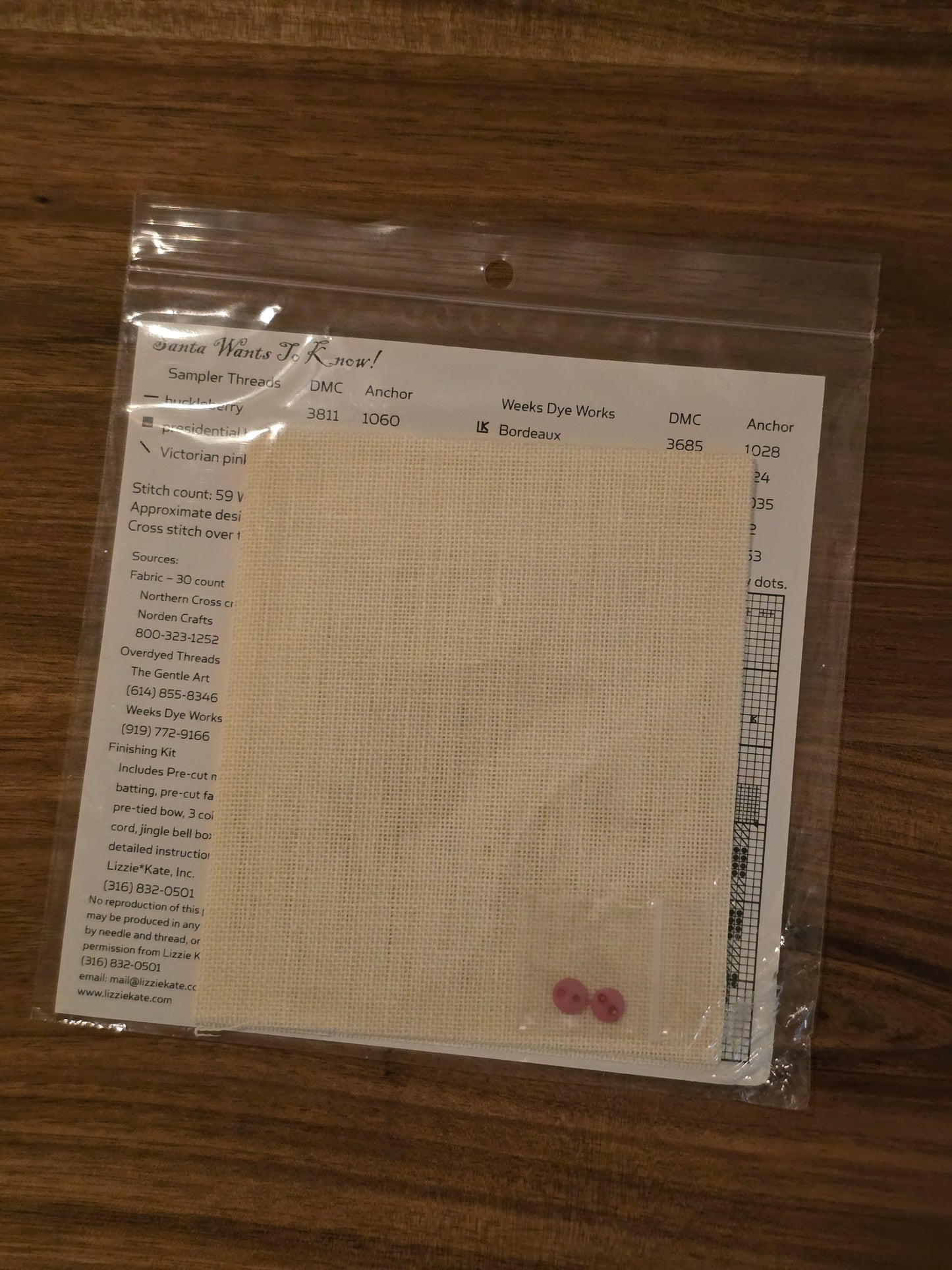 Lizzie Kate - Santa Wants to Know - K33 - Cross Stitch Kit
