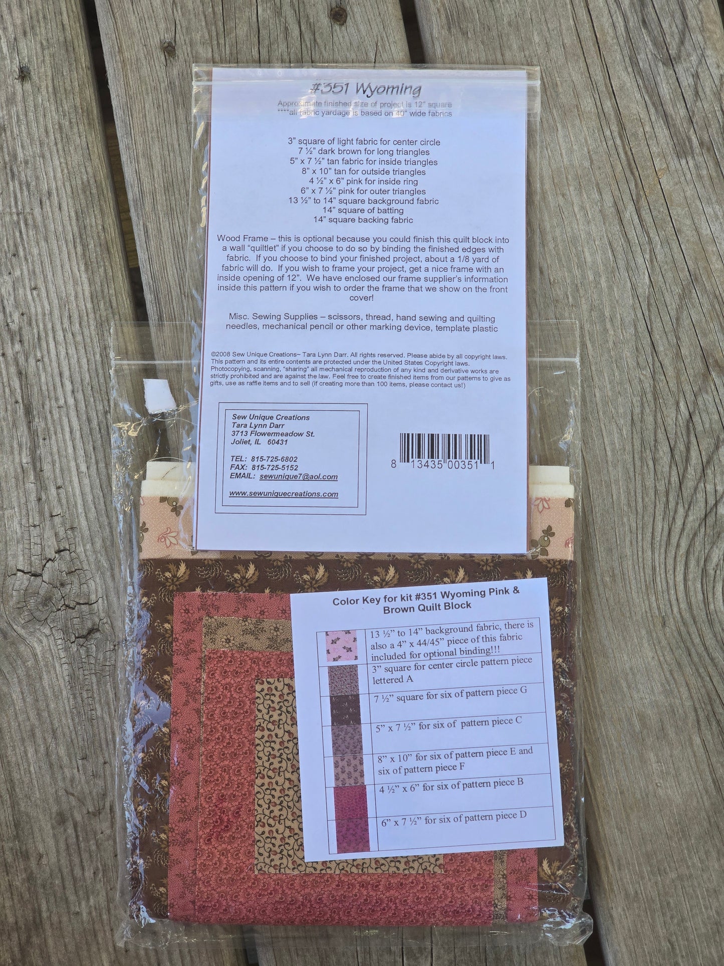 Sew Unique Creations - Wyoming - Quilt Kit