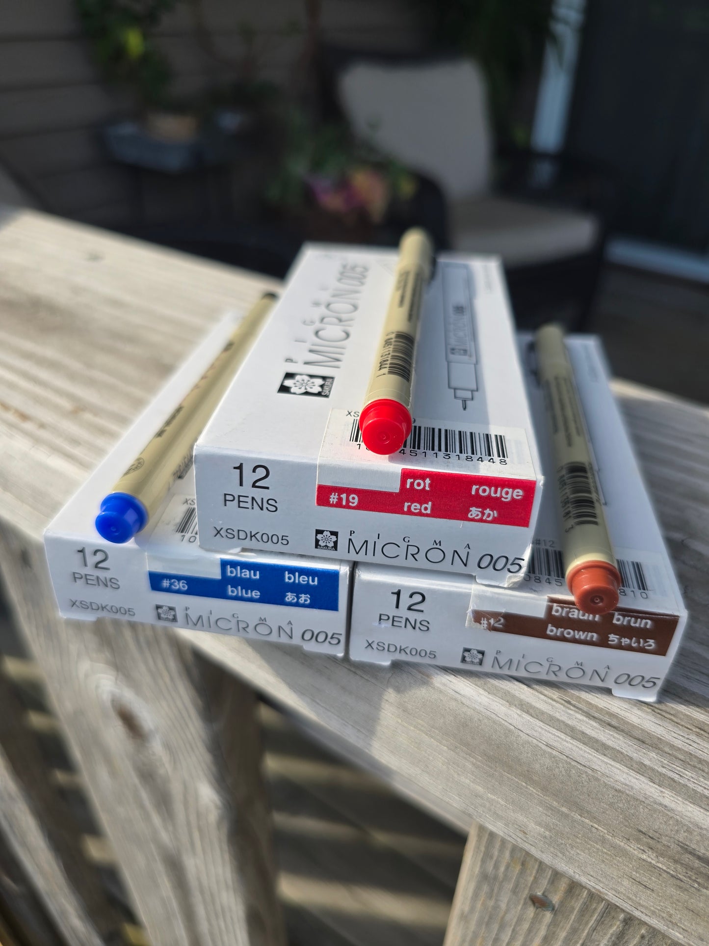 Pigma Micron Pen - 005 - Red, Blue, Brown
