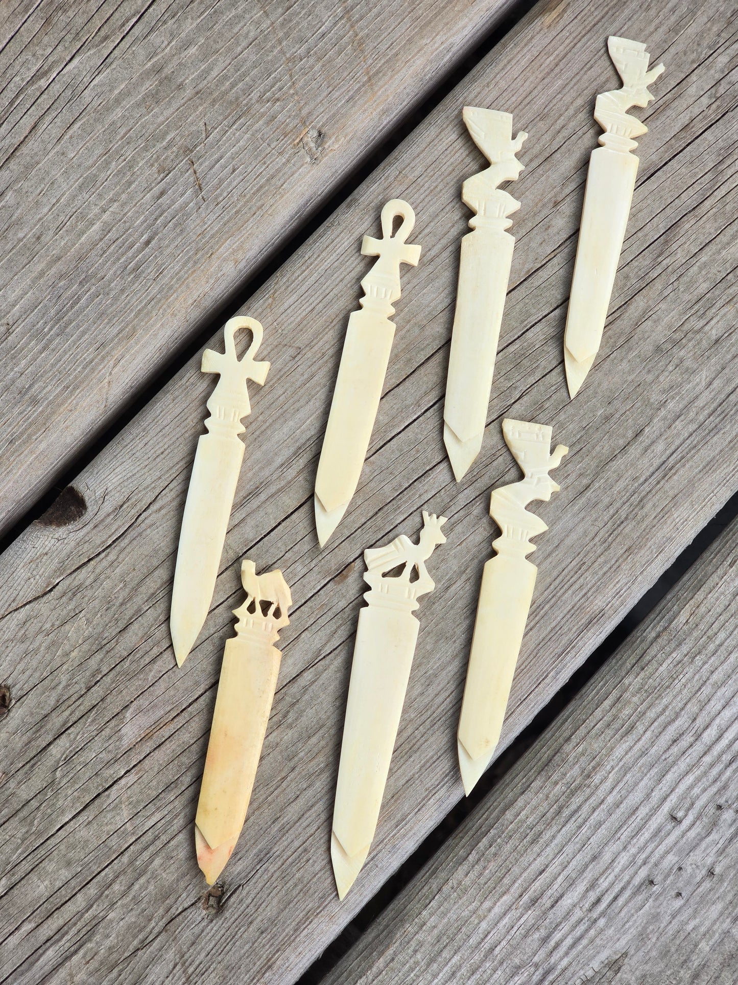 Vintage Bone Letter Openers - Set of 7 - More Stuff
