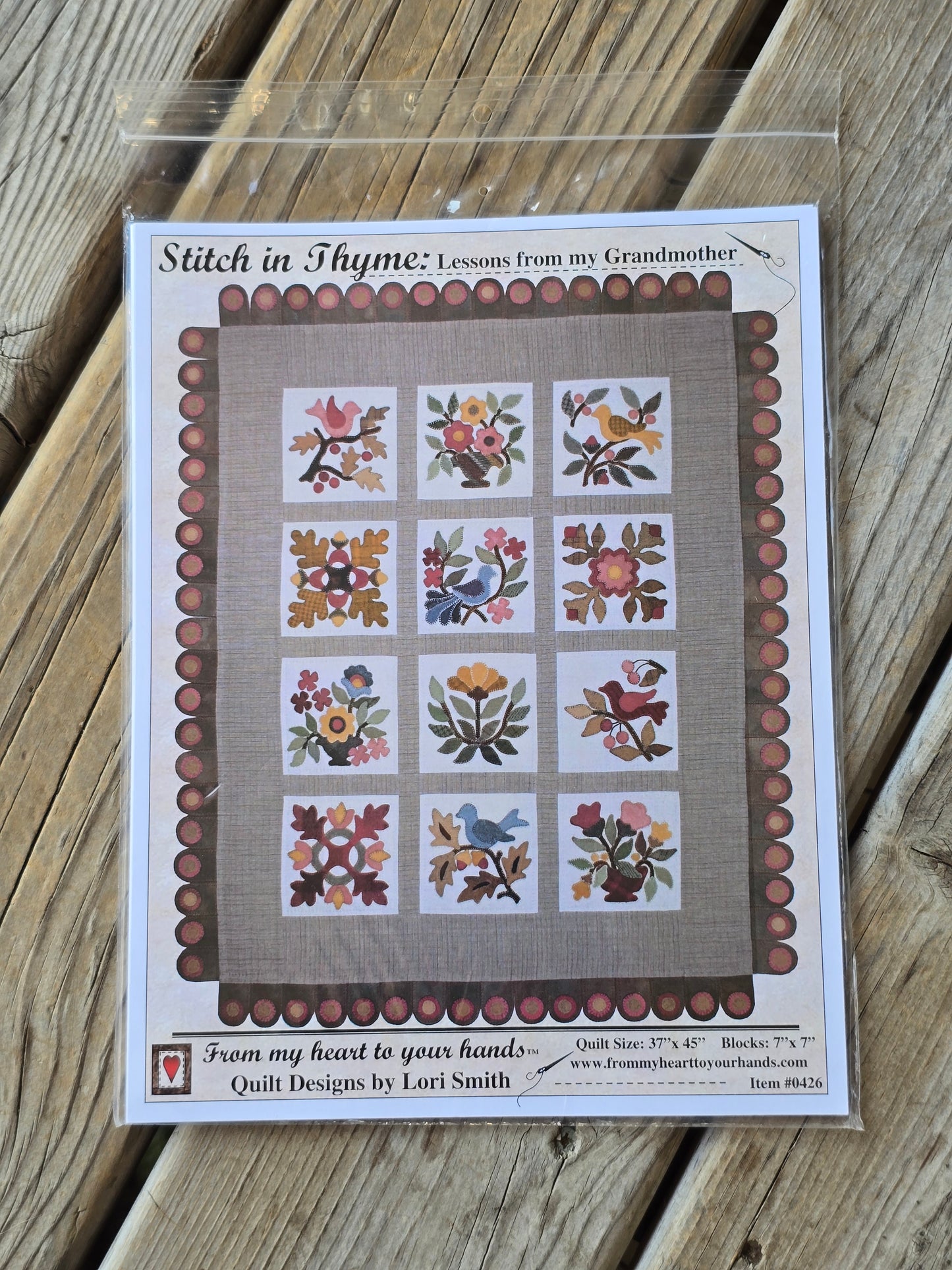 From My Heart to your Hands - Stitch in Time: Lessons from my Grandmother - Quilt Pattern