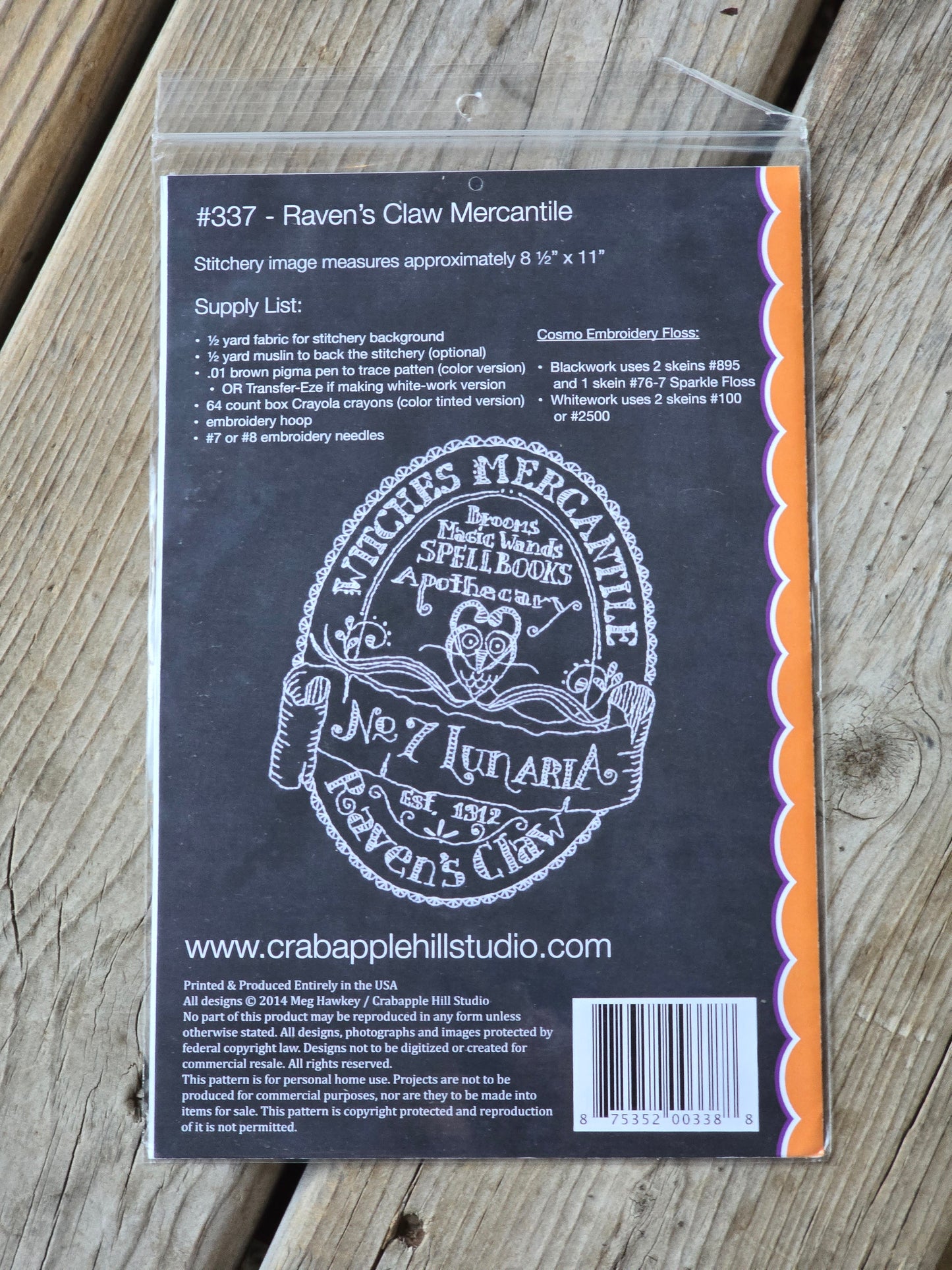 Crab-apple Hill - Raven's Claw Mercantile - Embroidery Pattern