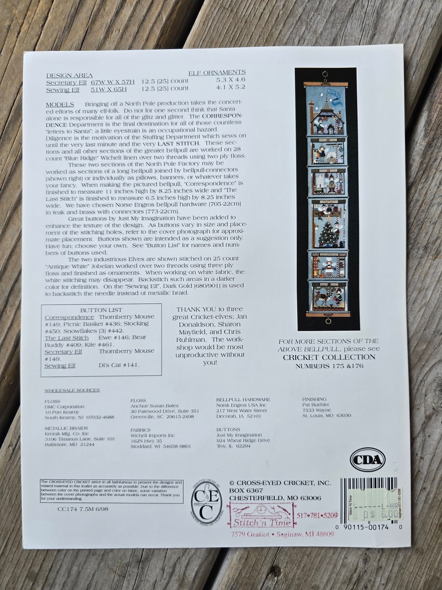 Cross-Eyed Cricket Inc - The Cricket Collection - The First, Second and Last Story - Cross Stitch Kit
