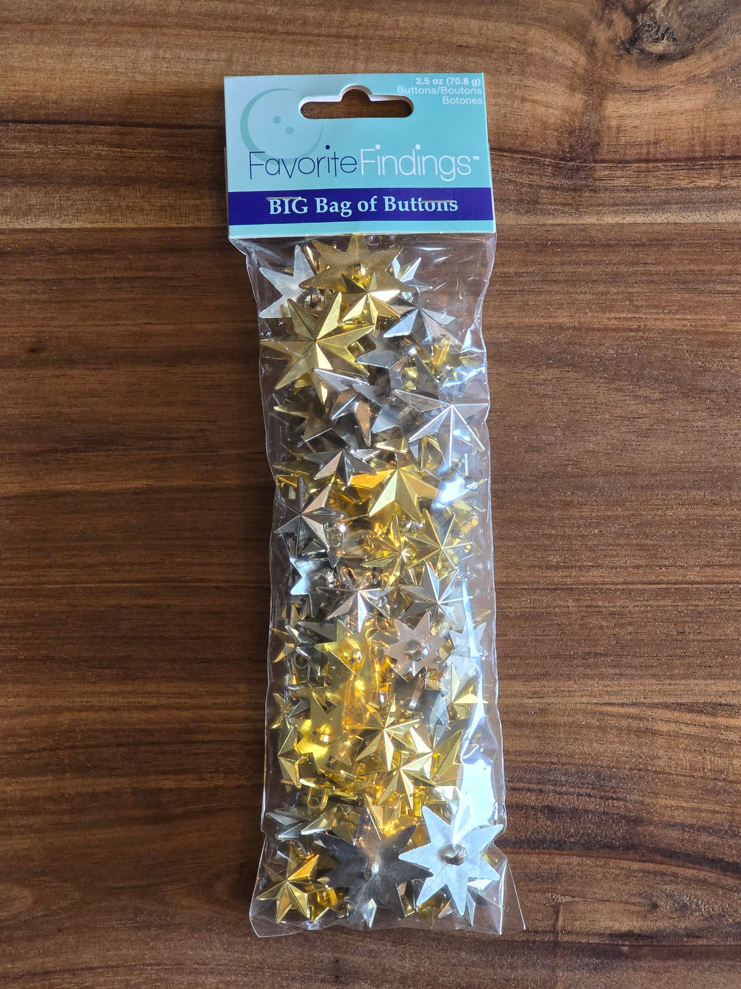 Favorite Findings - Gold and Silver 7 Point Star Buttons