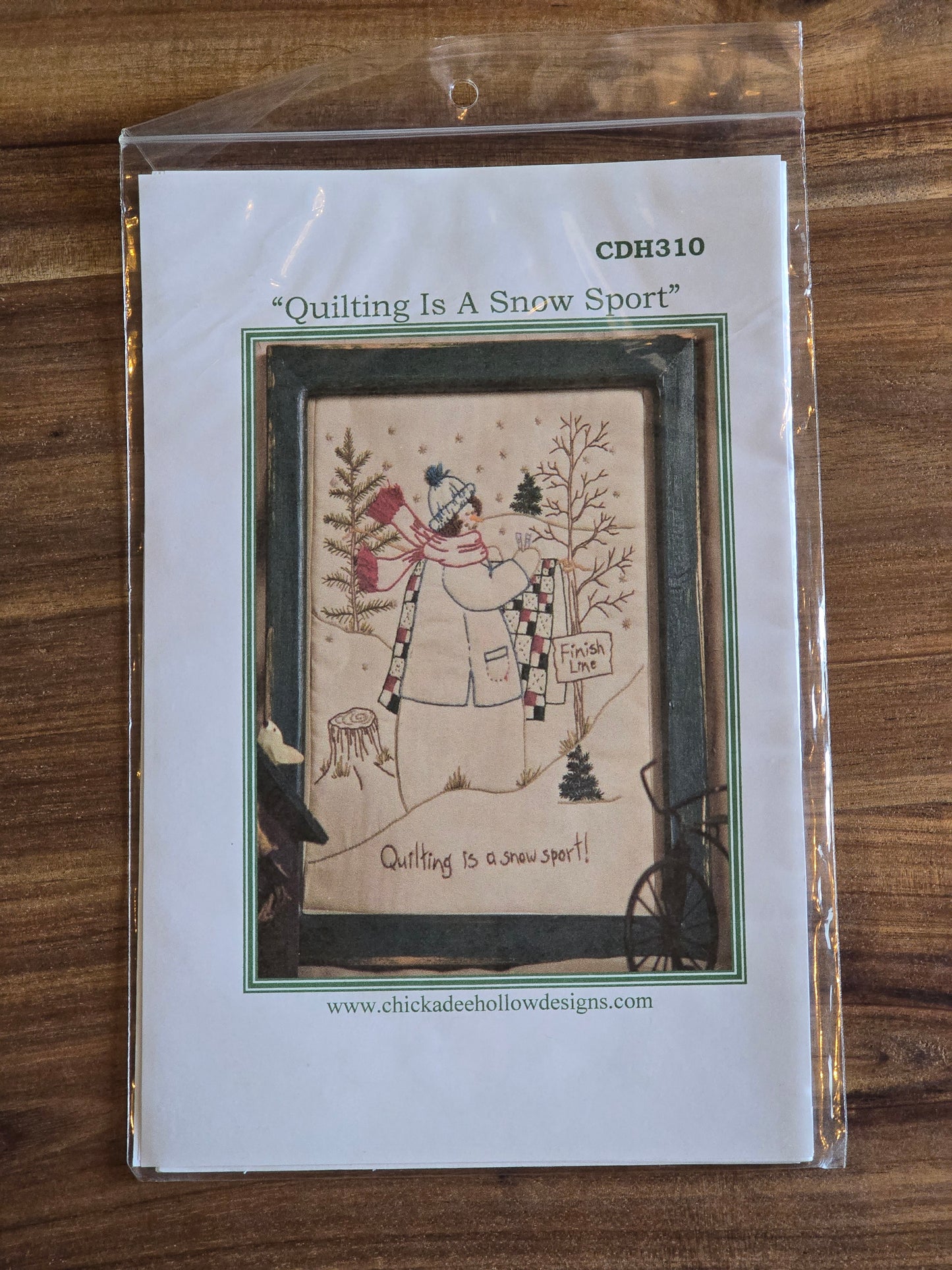 Chickadee Hollow Designs - Quilting Is A Snow Sport - Embroidery Pattern