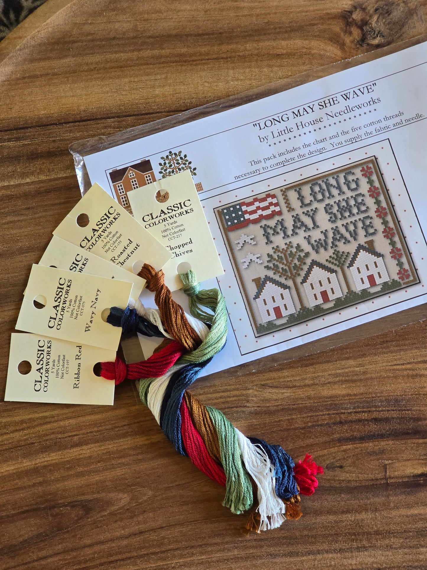 Little House Needleworks - Long May She Wave - Cross Stitch Pattern
