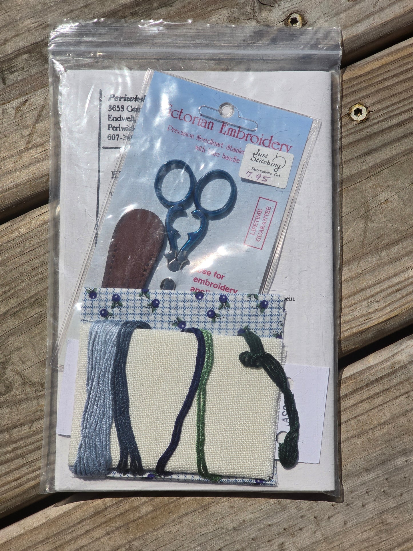 Periwinkle Promises - Blueberry Scissors Fob & Sheath - Petite Periwinkles - Cross Stitch Kit