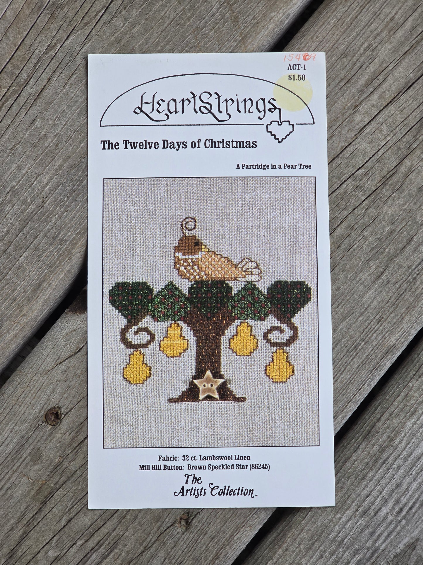 Heartstrings - The Twelve Days of Christmas - A Partridge in a Pear Tree - Cross Stitch Pattern