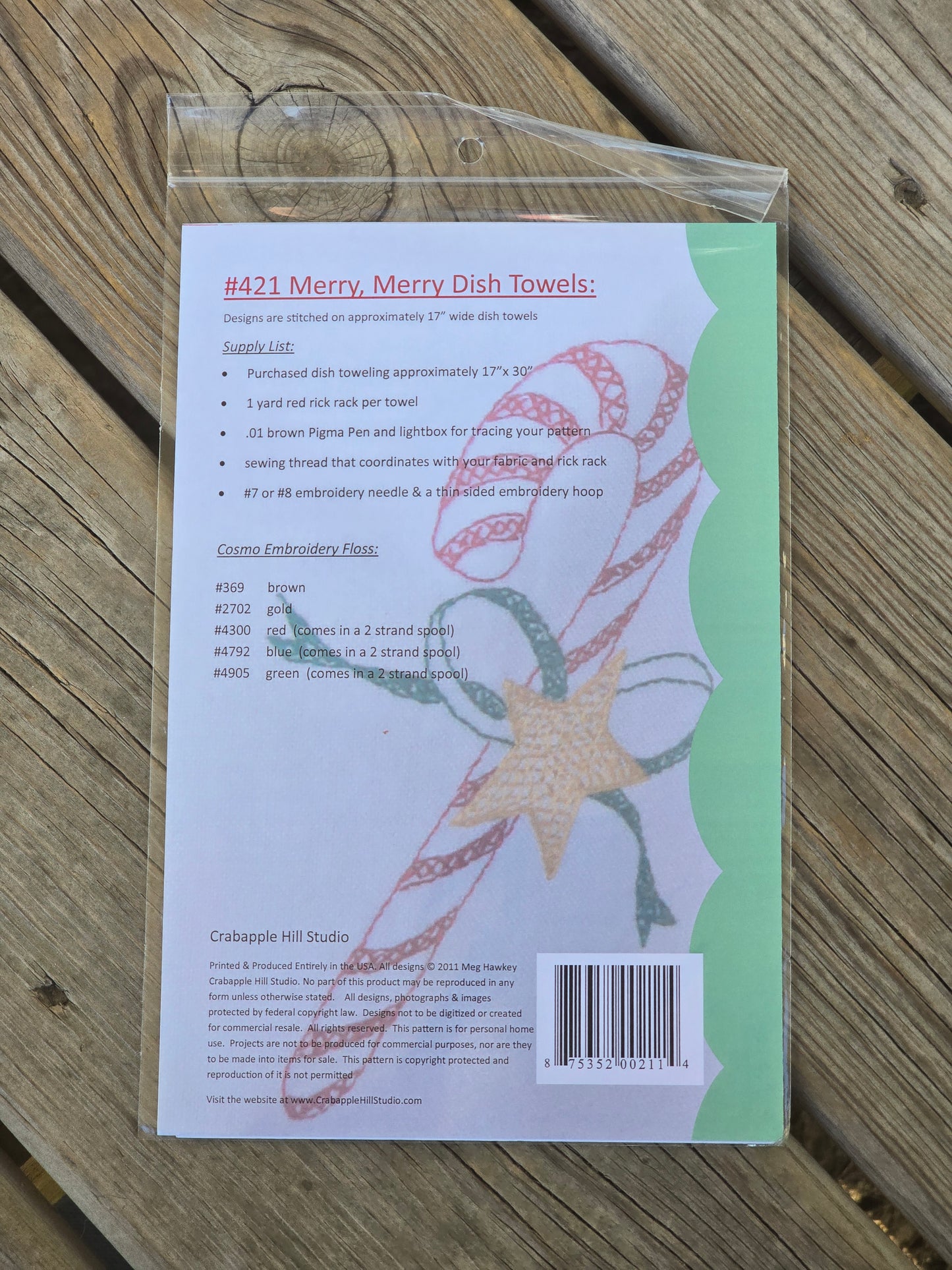 Crab-apple Hill - Merry, Merry Dish Towels - Embroidery Pattern