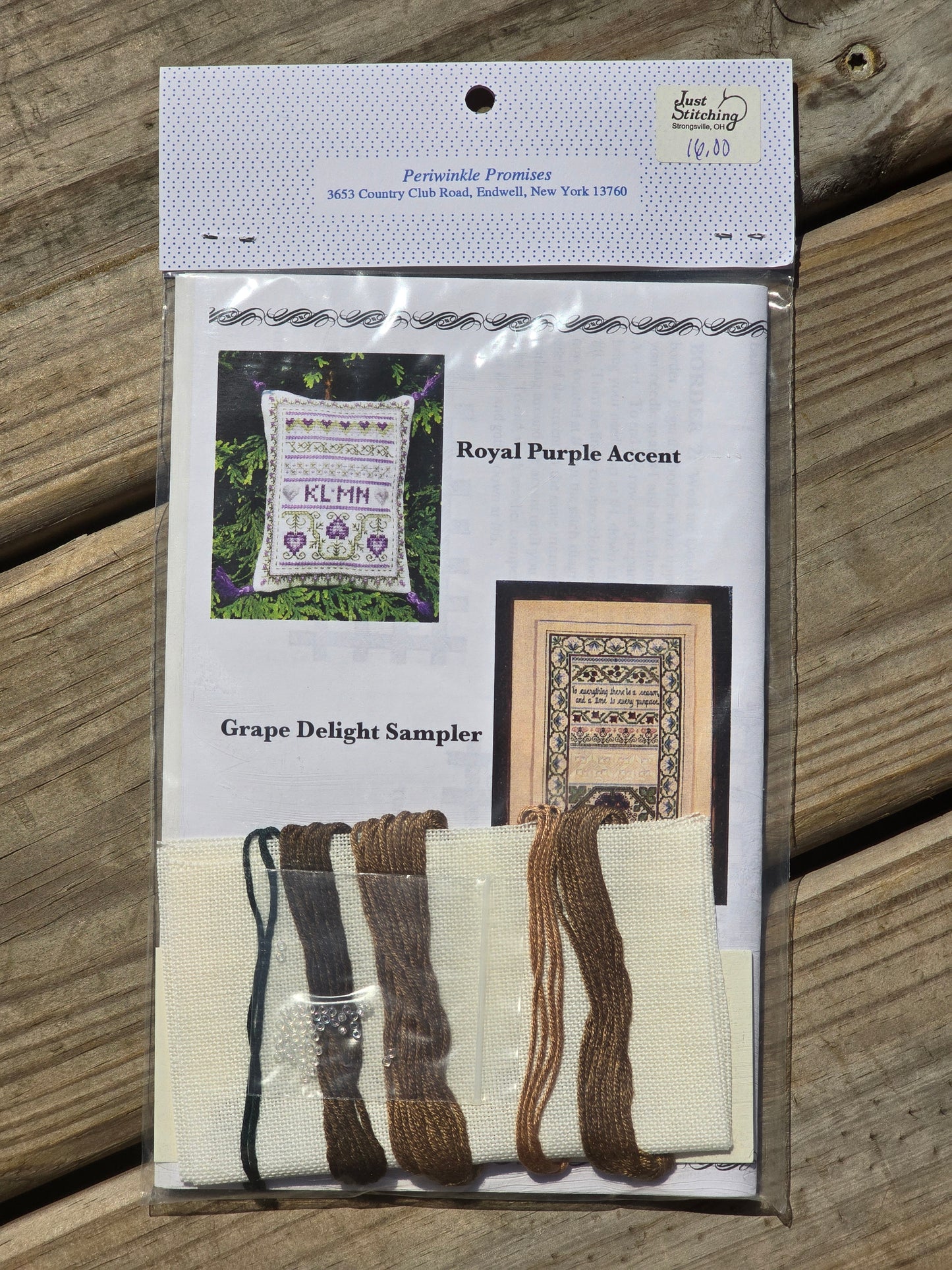 Periwinkle Promises - Chocolate Brown - Sampler Accents - Cross Stitch Kit
