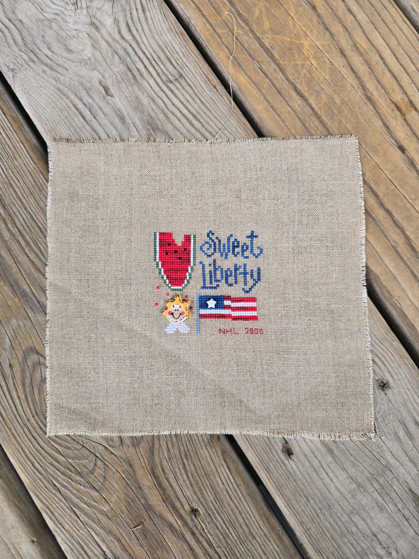 Lizzie Kate- Sweet Liberty - Completed Cross Stitch