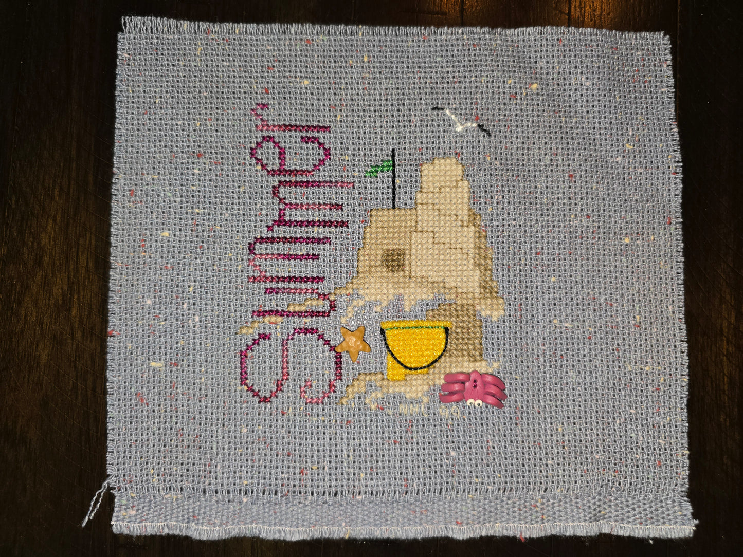 Summer Sandcastle - Completed Cross Stitch