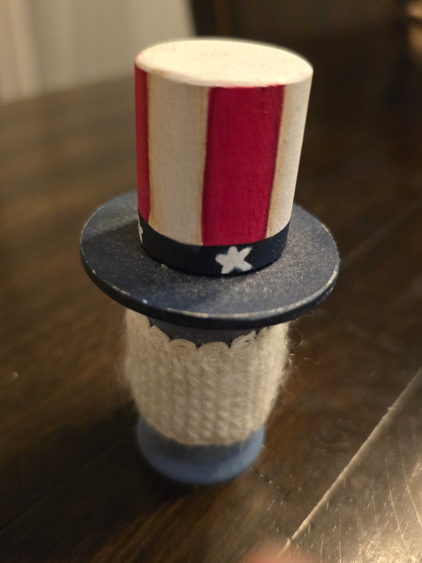 Faithwurks - Uncle Sam Head - Seasonal Spool Decoration