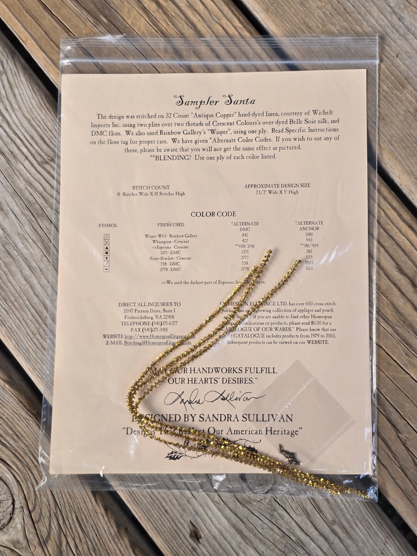 Homespun Elegance - Sampler Santa - Cross Stitch Pattern