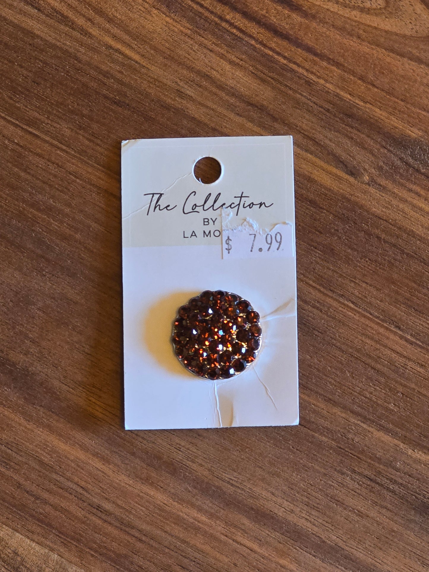 LaMode - The Collection - Brown Rhinestone Button