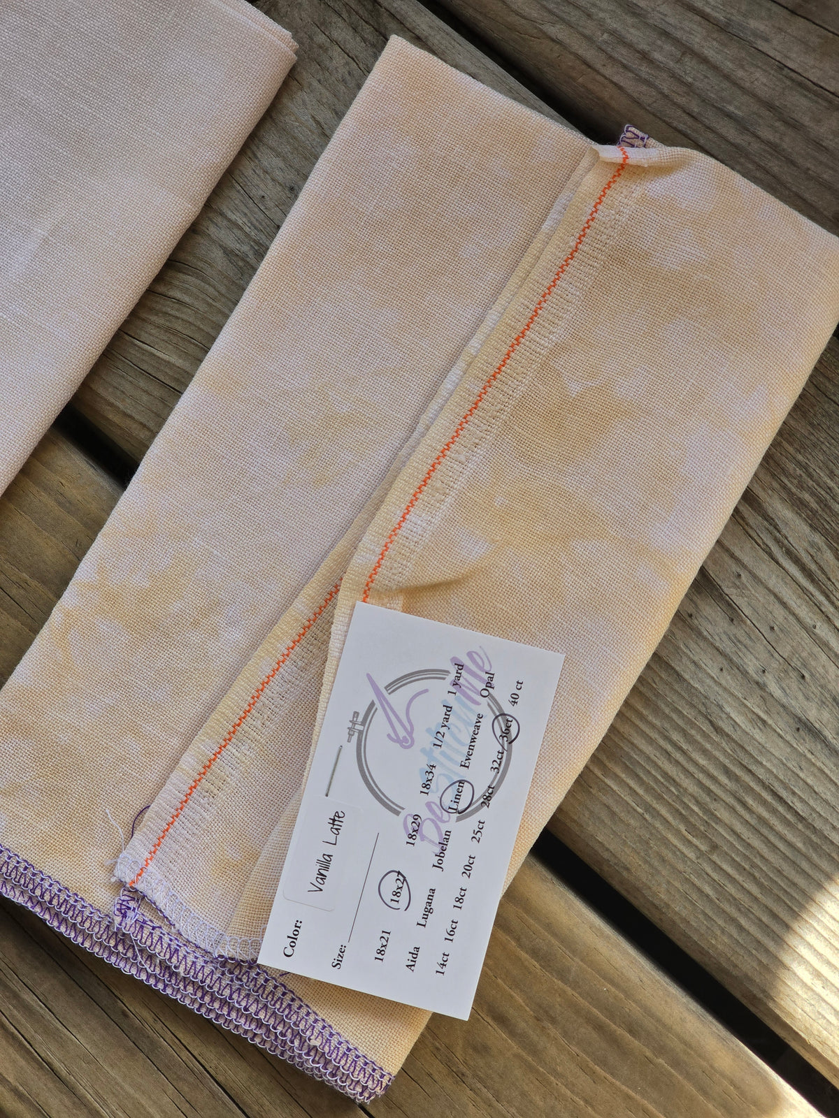 BeStitchMe - Vanilla Latte - 36ct Linen - Cross Stitch Cloth