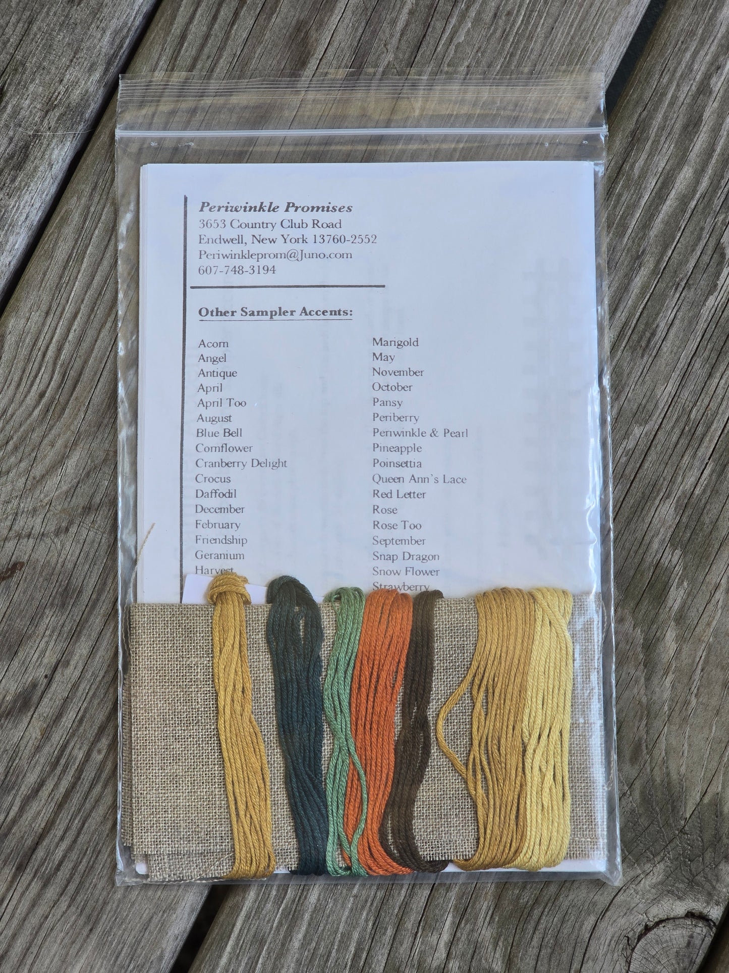 Periwinkle Promises - Marigold Sampler Accent - Sampler Accents - Cross Stitch Kit