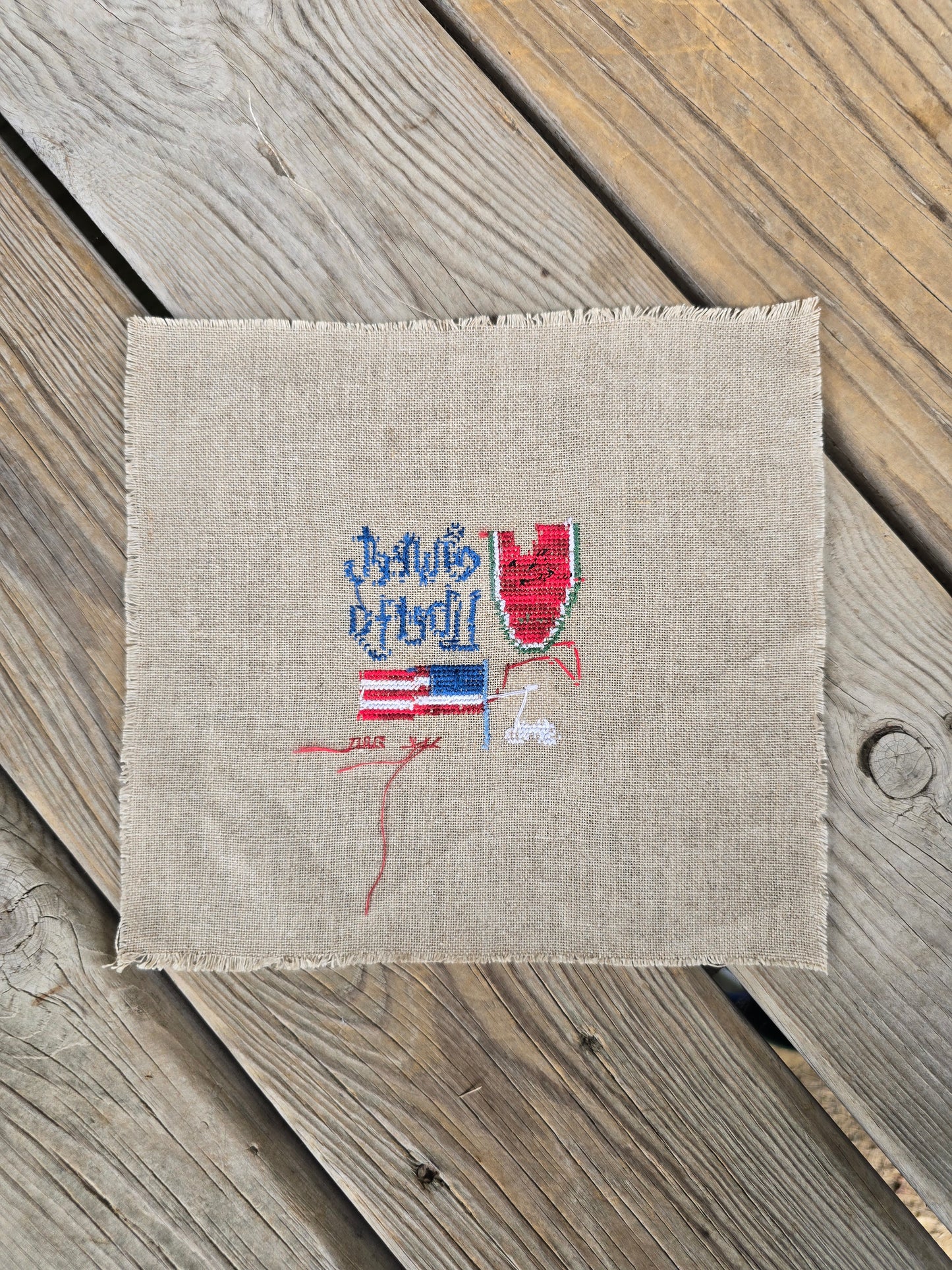 Lizzie Kate- Sweet Liberty - Completed Cross Stitch
