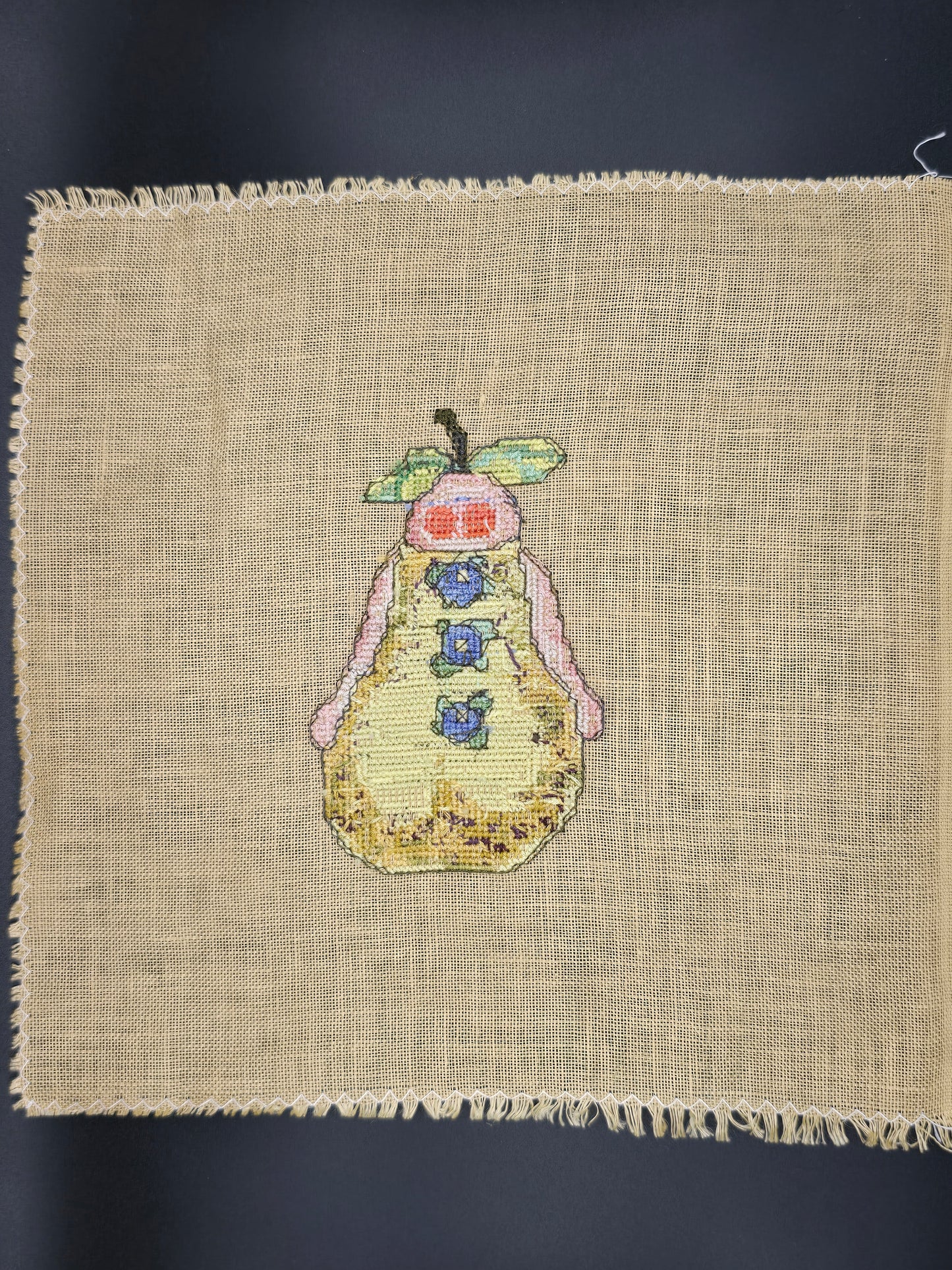 Pear - Completed Cross Stitch
