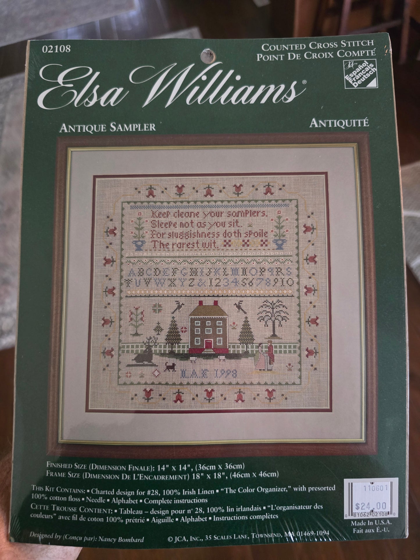 JCA, Inc - Elsa Williams Antique Sampler - Cross Stitch Kit