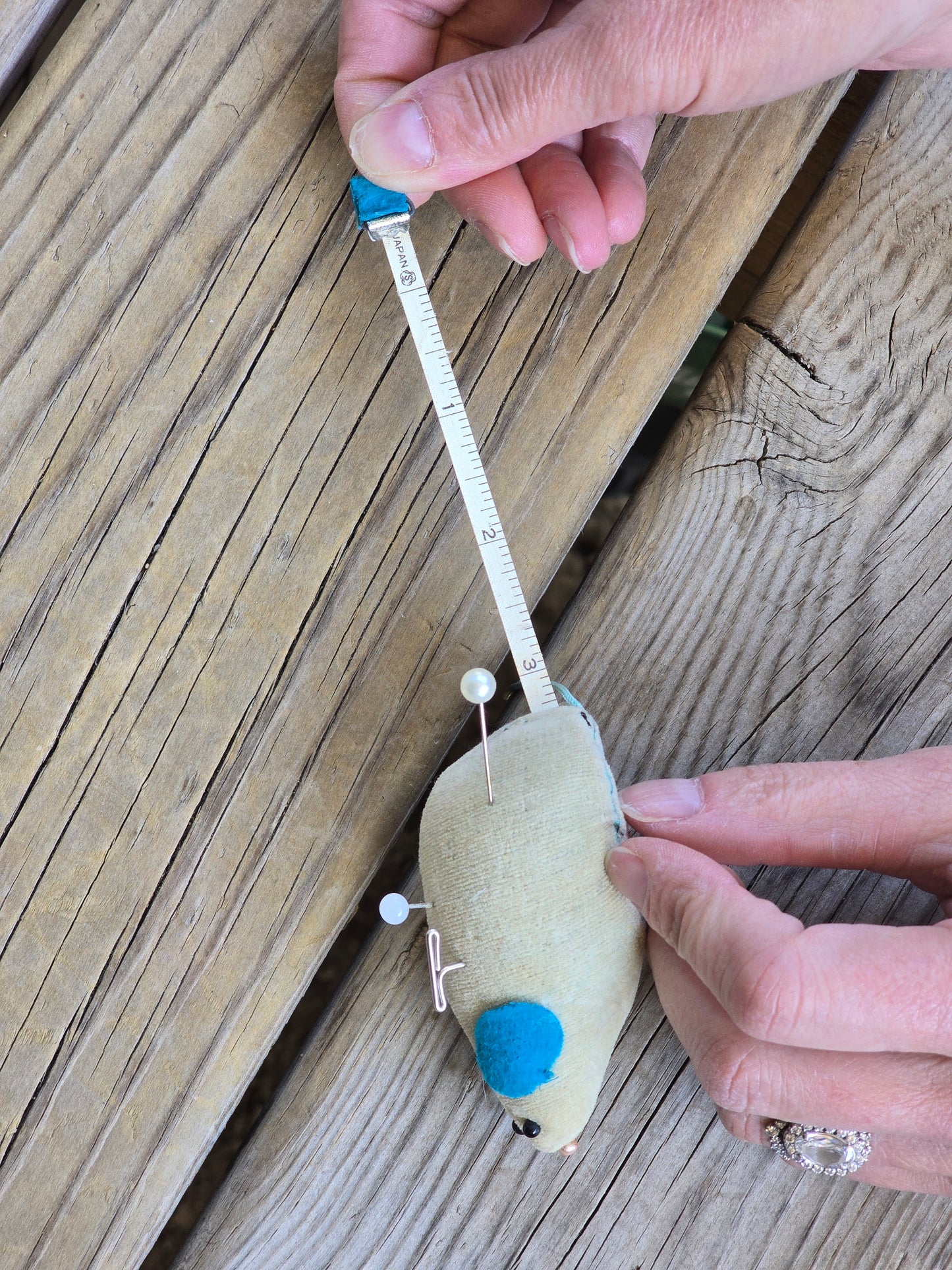 Vintage Mouse Pincushion with Tape Measure