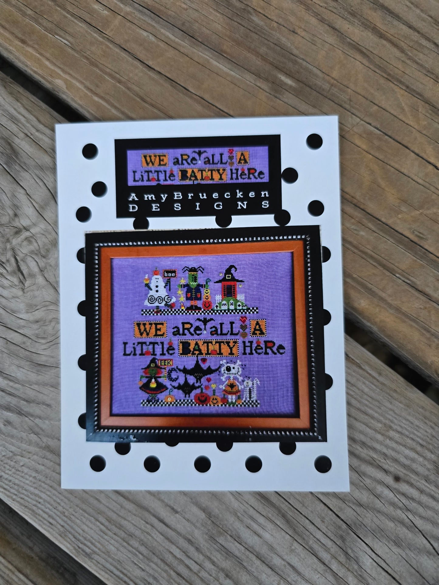 Amy Bruecken Designs - We Are All a Little Batty - Completed Cross Stitch