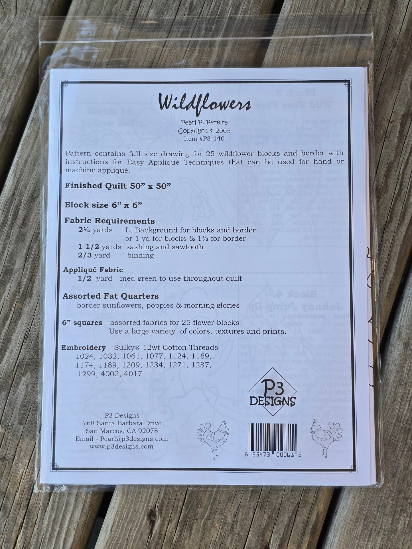 P3 Designs - Wildflowers - Quilt Pattern