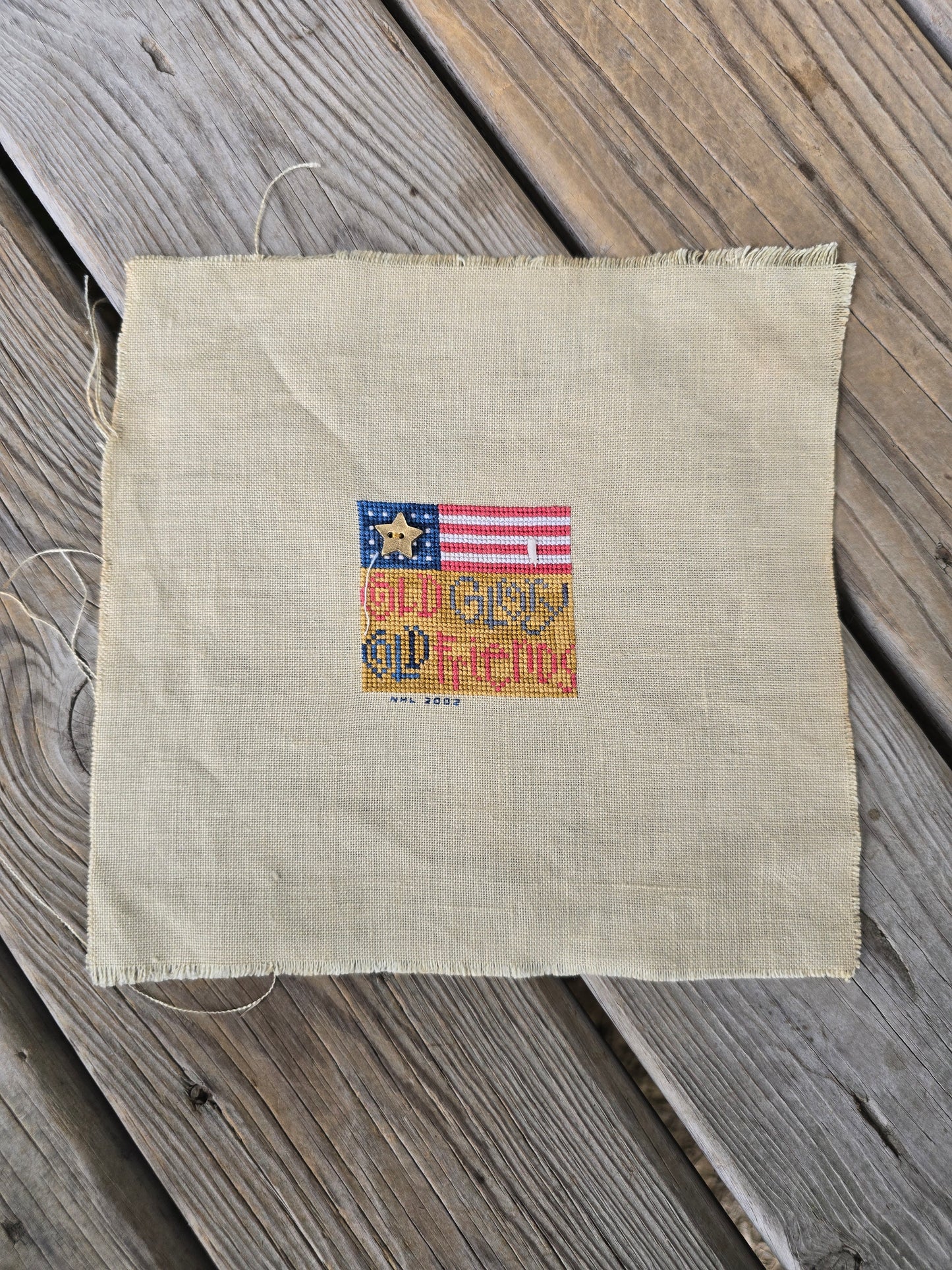 Old Glory, Old Friends - Completed Cross Stitch