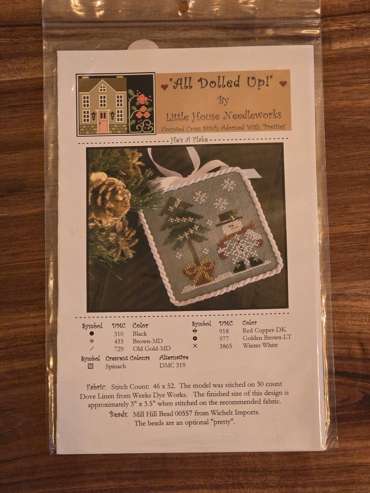 Little House Needleworks - All Dolled Up! - He's a Flake - ADU-12 - Cross Stitch Pattern