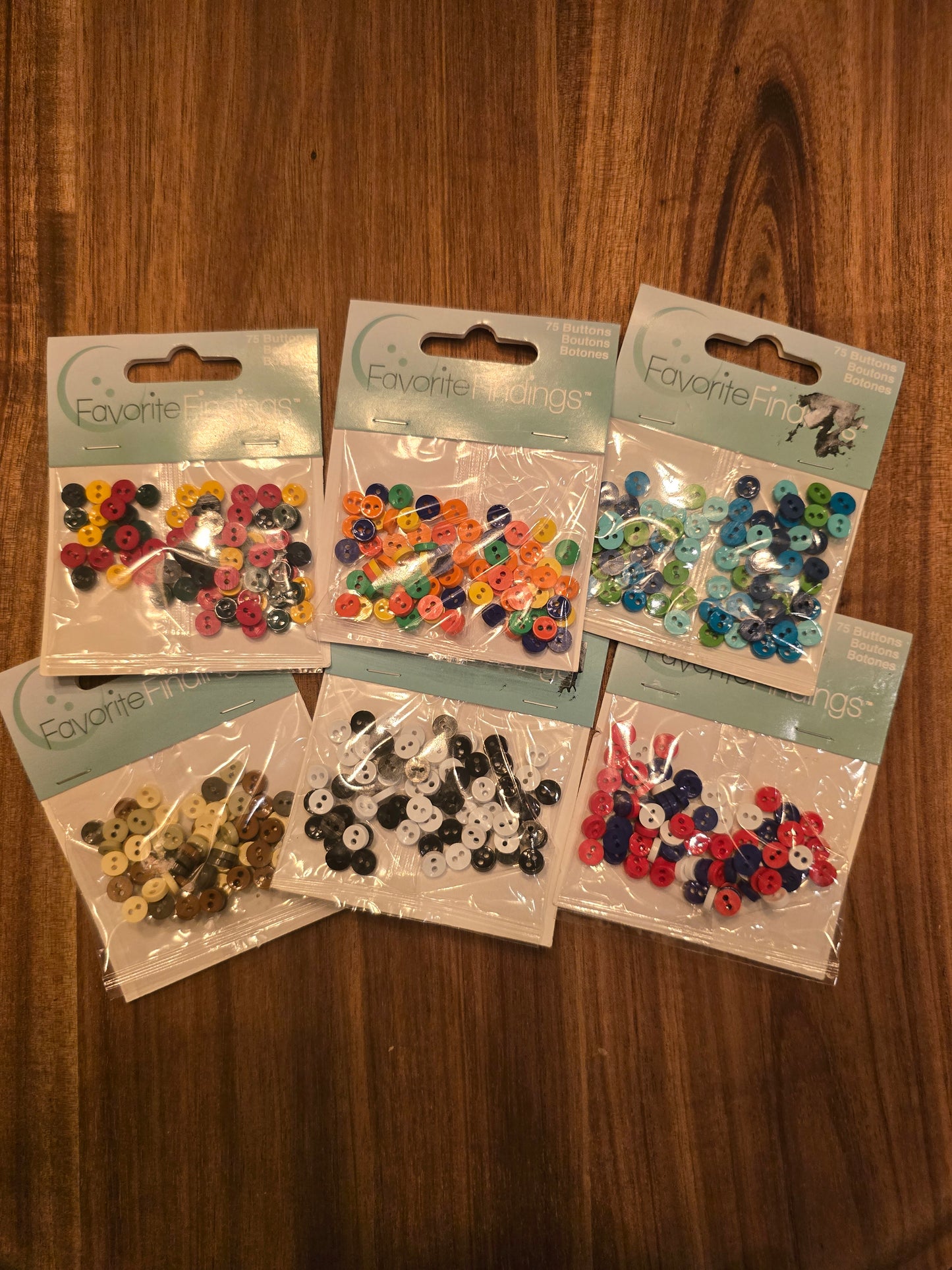 Favorite Findings - 75 Mini Buttons - Nature, Patriotic, Black & White, Primary, Ocean or Country