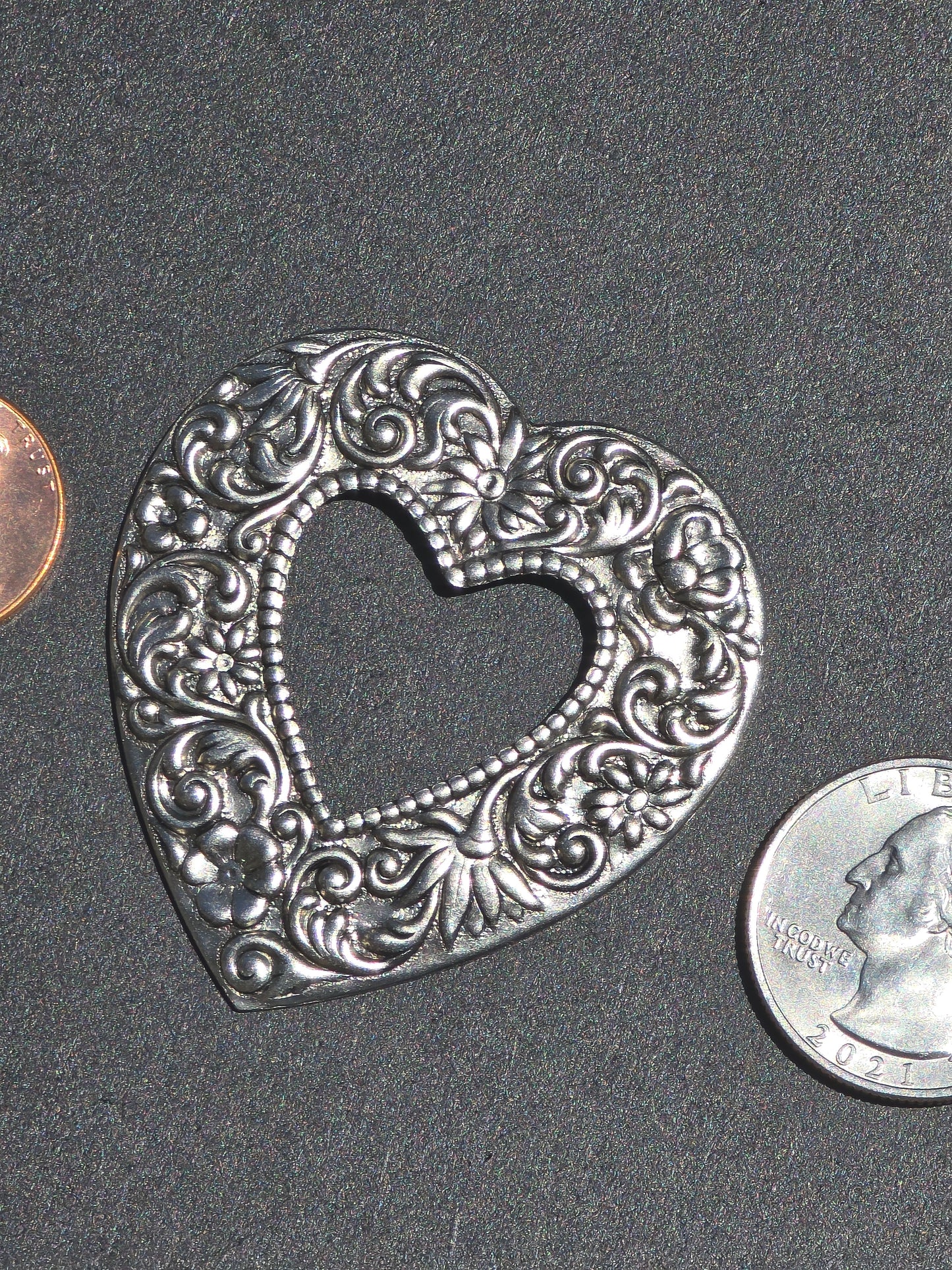 By Jupiter - Embossed Heart - Notions - Flat Backs